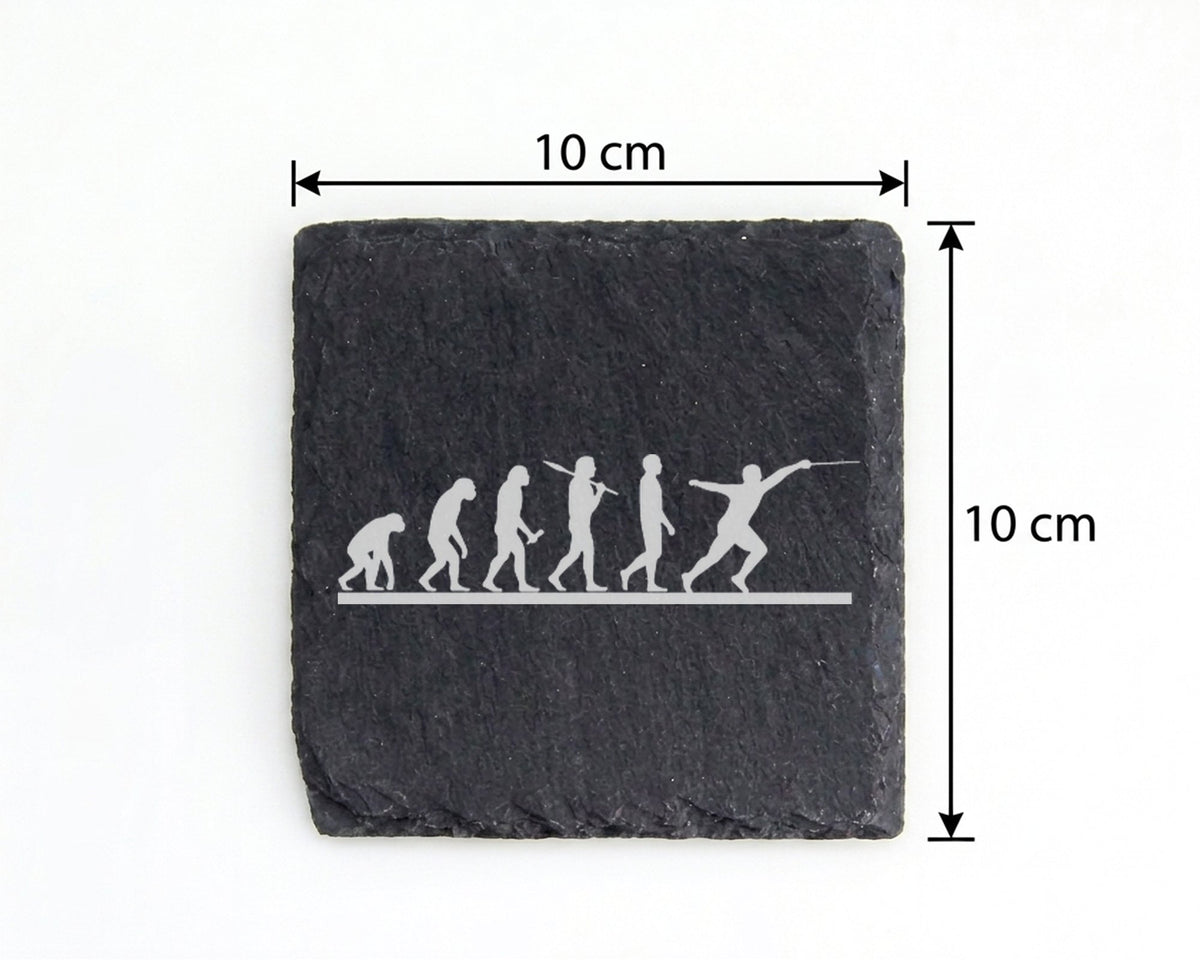 Schiefer Untersetzer Evolution Speerwerfen - Geschenk für Leichtathlet – Bild 4