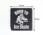 Schiefer Untersetzer Schlittschuhe Born To Ice Skate - Geschenk Für Ei – Bild 4