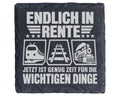 Schiefer Untersetzer Zug Endlich Rente Zeit Für Wichtige Dinge - Gesch – Bild 1