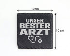 Schiefer Untersetzer Unser Bester Arzt Stethoskop - Geschenk für Mediz – Bild 4