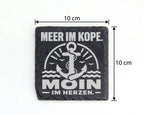 Schiefer Untersetzer Anker Moin Meer Im Kopf Herzen Spruch - Geschenk  – Bild 4