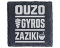 Schiefer Untersetzer Ouzo Gyros Zaziki - Griechisches Geschenk für Gri – Bild 1