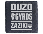 Schiefer Untersetzer Ouzo Gyros Zaziki - Griechisches Geschenk für Gri – Bild 1