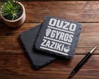 Schiefer Untersetzer Ouzo Gyros Zaziki - Griechisches Geschenk für Gri – Bild 5
