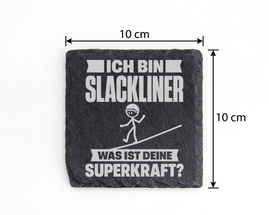 Schiefer Untersetzer Slackliner Ich Bin Was Ist Deine Superkraft - Ges – Bild 4