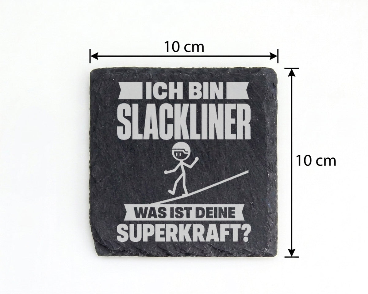 Schiefer Untersetzer Slackliner Ich Bin Was Ist Deine Superkraft - Ges – Bild 4