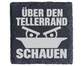 Schiefer Untersetzer Über Den Tellerrand Schauen - Geschenk für Querde – Bild 1