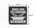 Schiefer Untersetzer Über Den Tellerrand Schauen - Geschenk für Querde – Bild 4