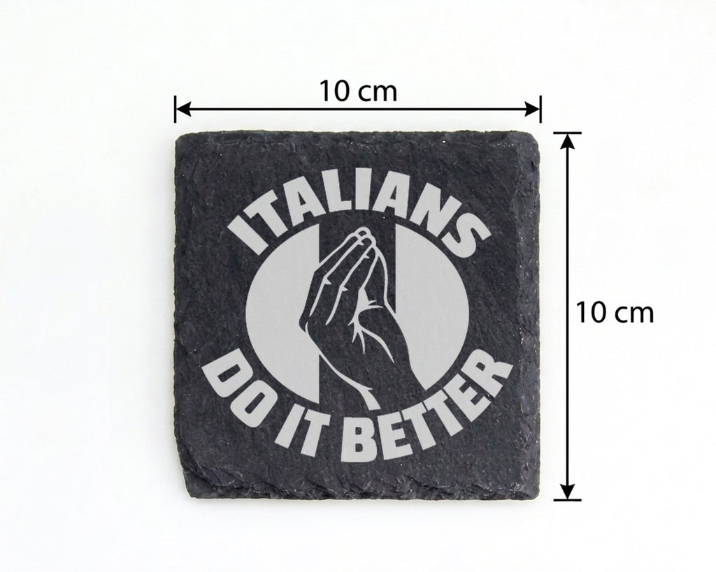 Schiefer Untersetzer Italians Do It Better Handgeste - Lustiges Gesche – Bild 4
